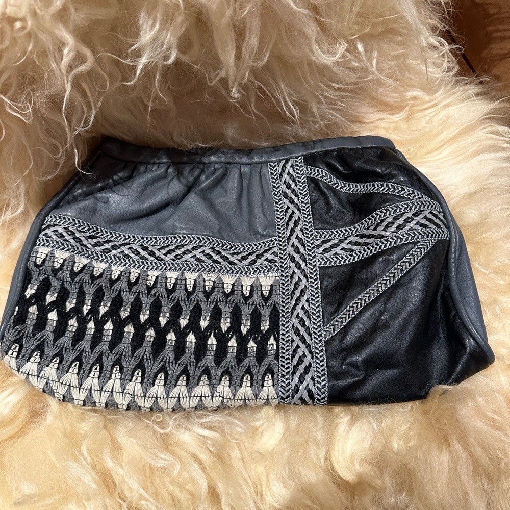 Vintage Claudio & Guillermo Black Leather Clutch